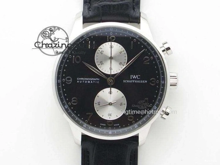 MIROTIME 0424 Effortless Portuguese IW544404 SS White Dial On Black Leather Strap A 7257